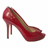 Red Peep Toe Pumps