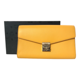 Grained Calfskin Crossbody Chain Clutch