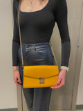 Grained Calfskin Crossbody Chain Clutch